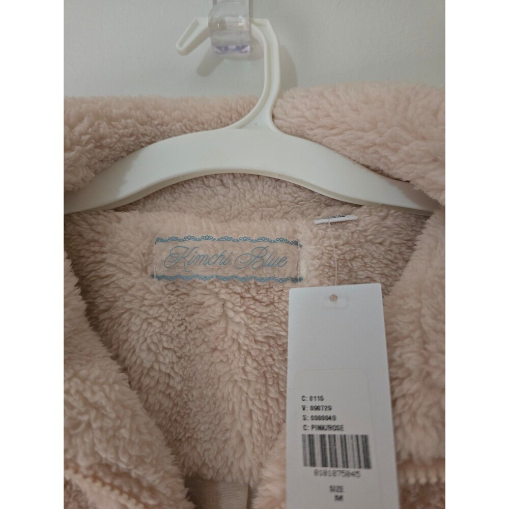 Kimchi Blue Snow Bunny Printed Piled Fleece Zip-Up Jacket (Pink Cat Tapestry) - Picture 2 of 3